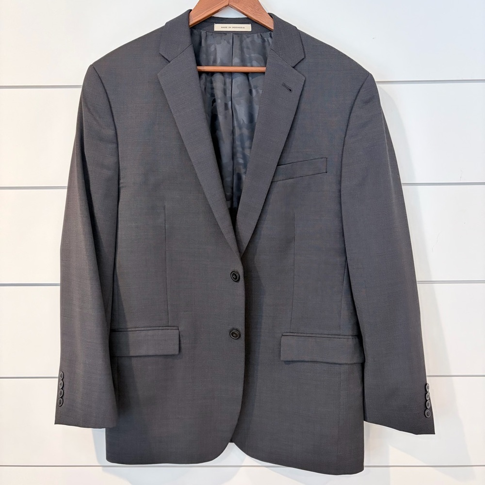 Vintage Joseph Abboud JOE Slim Fit Gray Wool Blazer 42R Super 120s Luxury